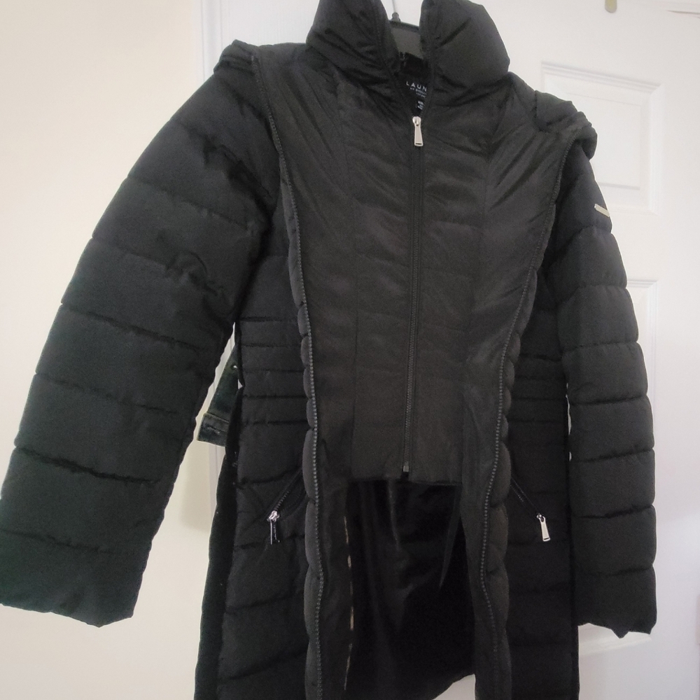 Laundry By Shelli Segal Black Puffer Coat
